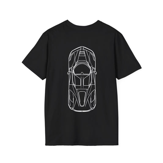 FERRARI LAFERRARI TOP VIEW T-SHIRT (BACK PRINT)
