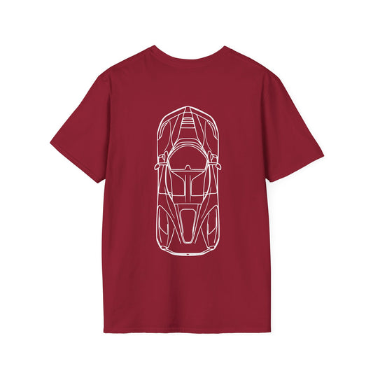 FERRARI LAFERRARI TOP VIEW T-SHIRT (BACK PRINT)