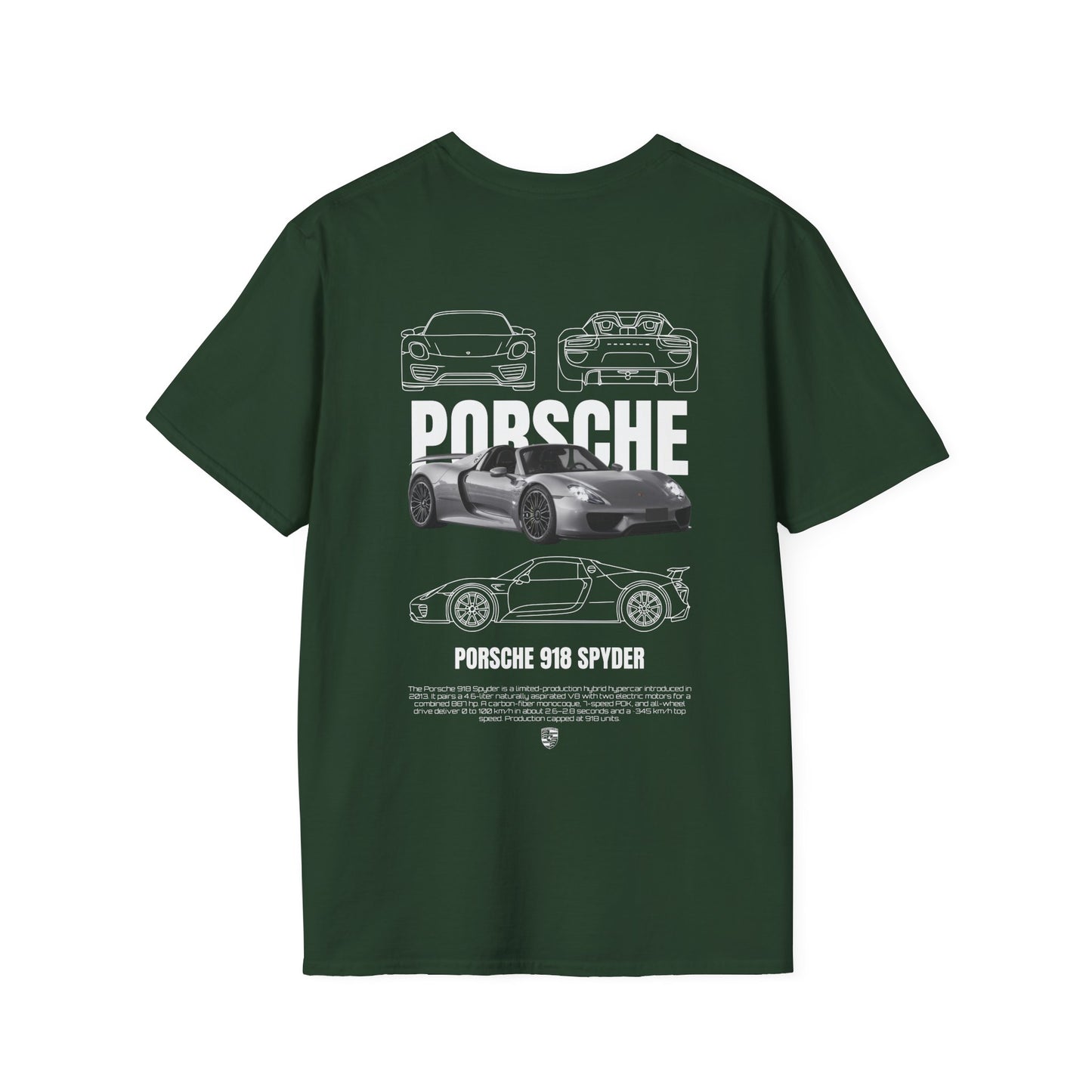 PORSCHE 918 SPYDER T-SHIRT (BACK PRINT)