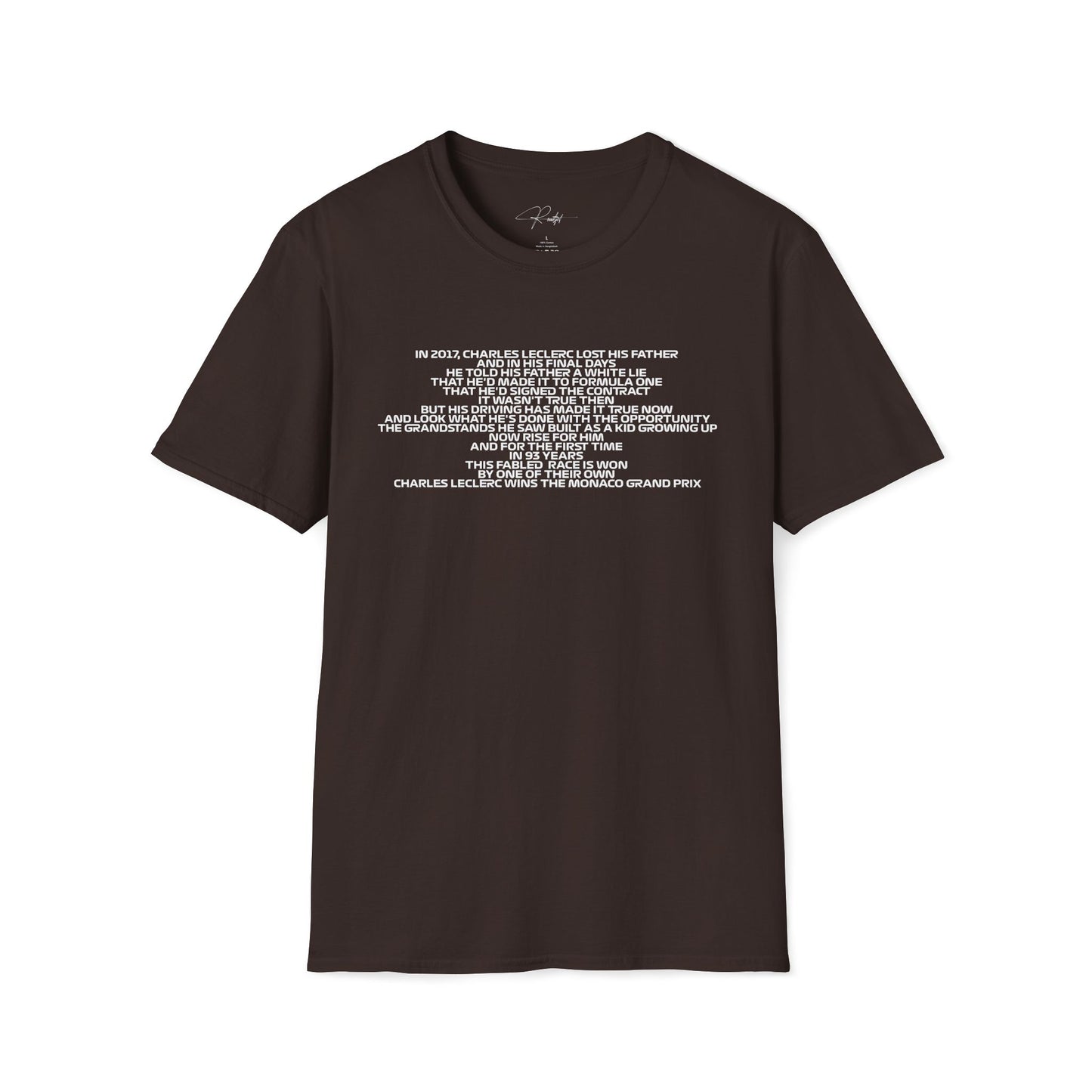 IN 2017 CHARLES LECLERC LOST HIS FATHER T-SHIRT